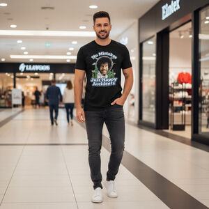 Men Bob Ross Short Sleeve Tee M Black